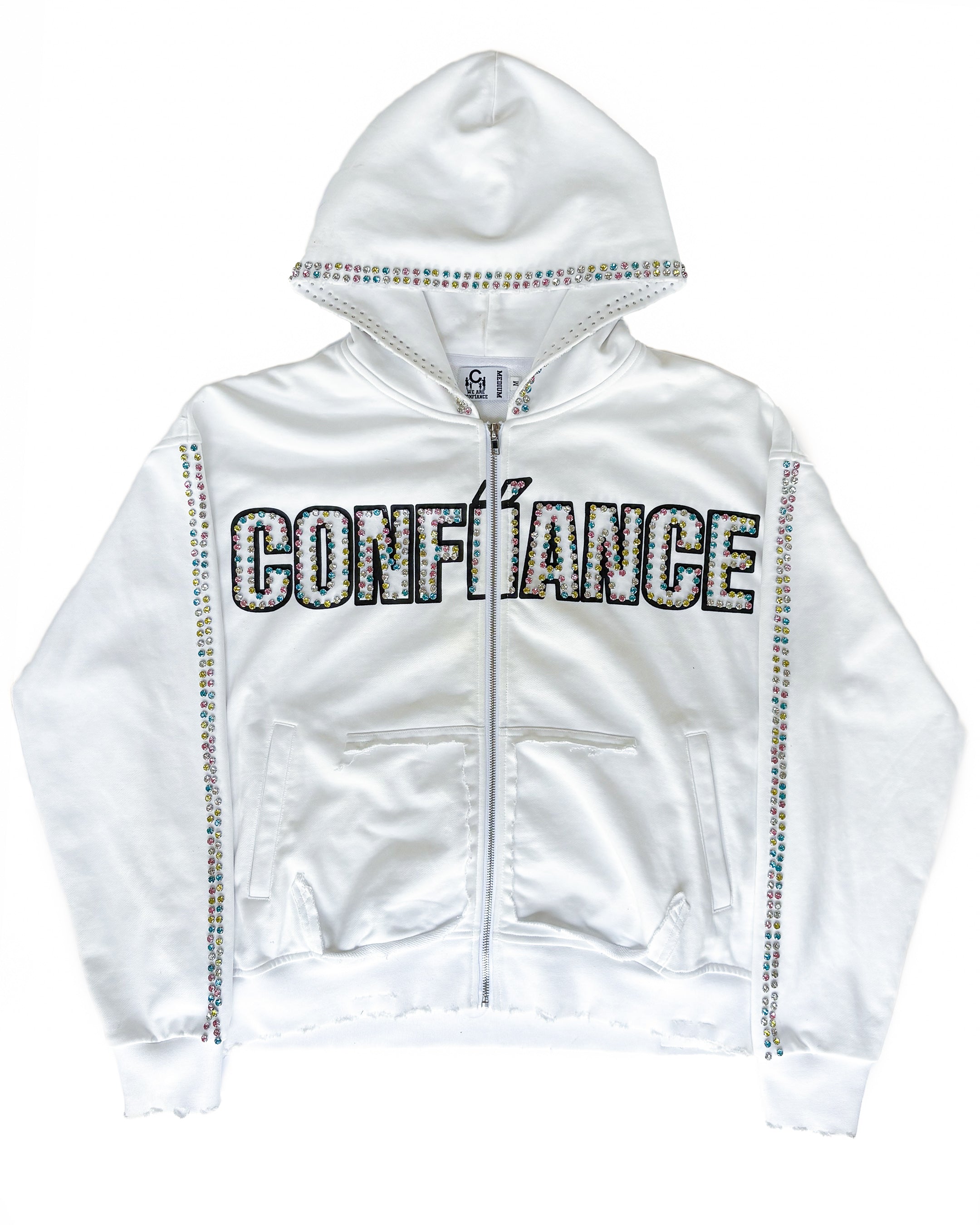 WHITE GEMSTONE ZIPUP