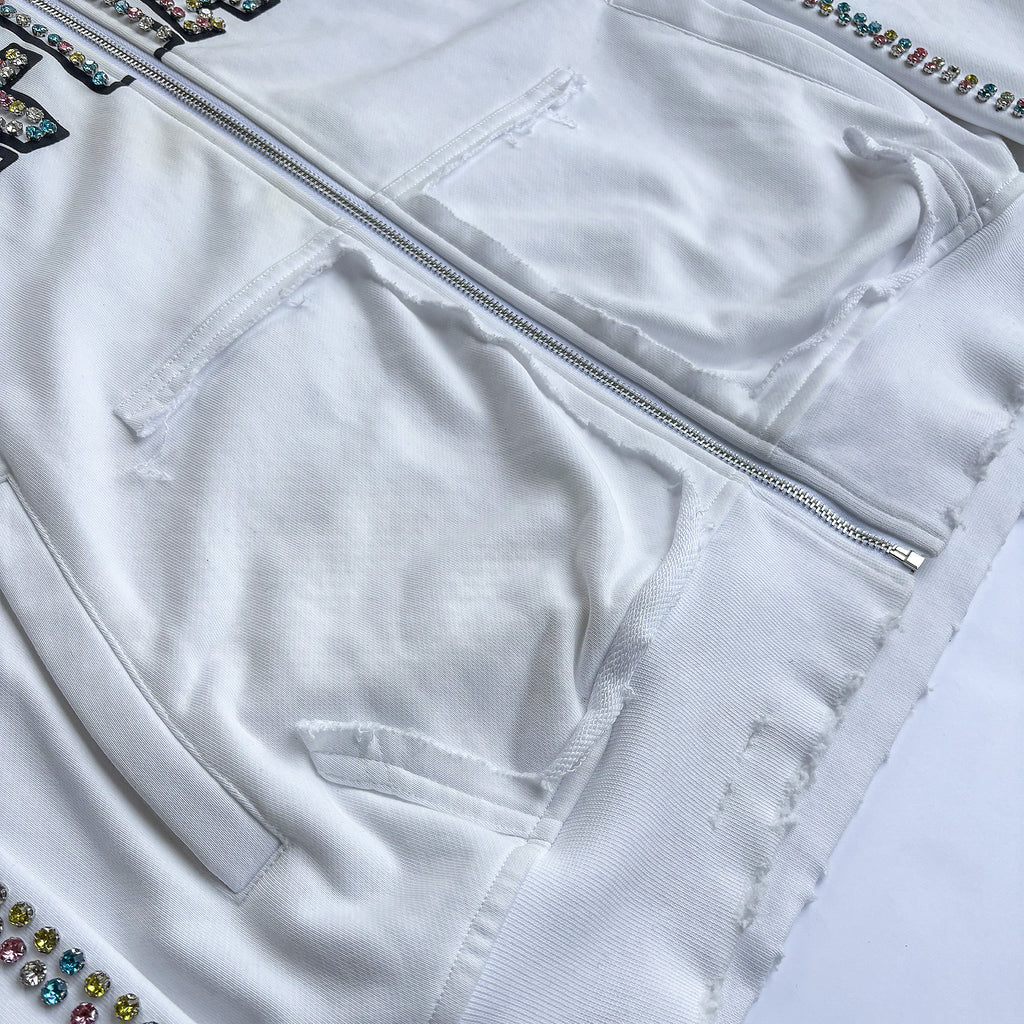 WHITE GEMSTONE ZIPUP